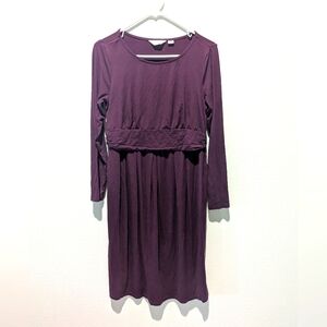 Seraphine Deep Purple Long Sleeve Dress